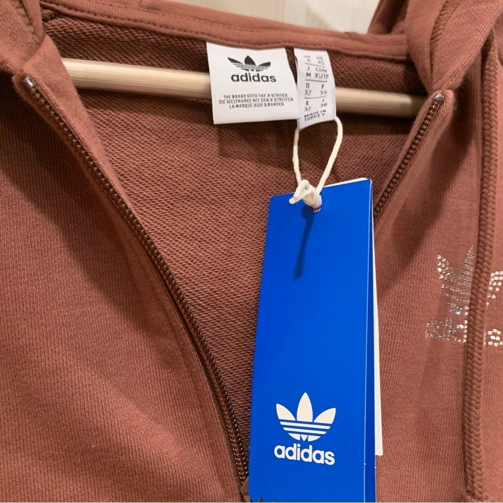 🤎 ADIDAS Rust Orange Rhinestone Embellished Tracksuit Set - Picture 6 of 14